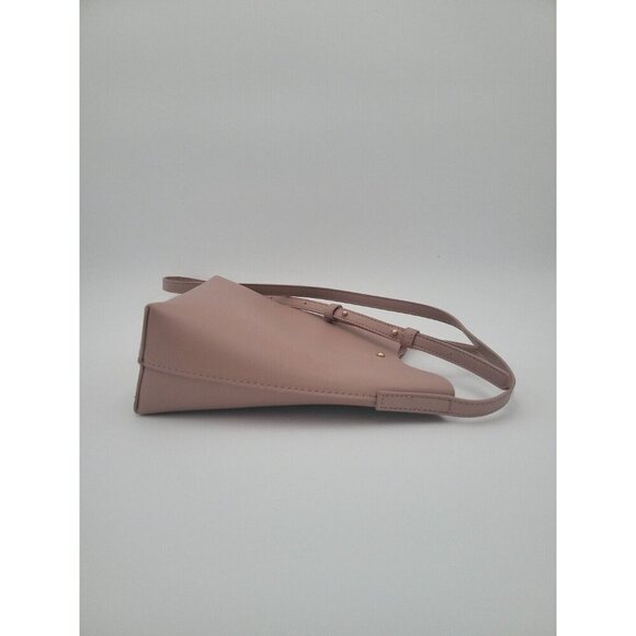 NEW Samara Minimalist Medium Shoulder Bag Peony Pink Vegan Leather Crossbody - Picture 7 of 11